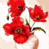 Red Flowers in Vase Paint By Numbers