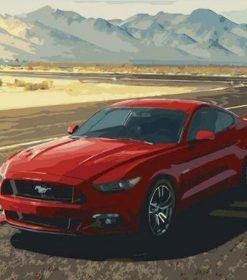 Red Ford Mustang Paint By Numbers
