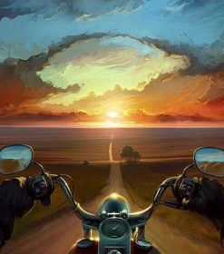 Ride In Sunset Paint By Numbers