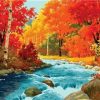 River Flows in Autumn Paint By Numbers