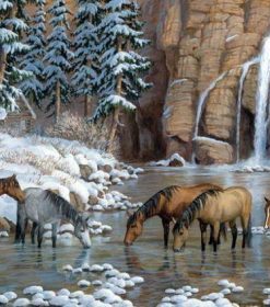 River Herd of Horses Paint By Numbers