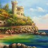 Rocky Castle on Beach Paint By Numbers