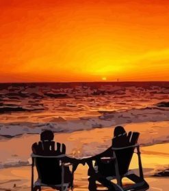 Romantic Beach And Sunset Paint By Numbers
