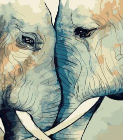Romantic Elephant Paint By Numbers