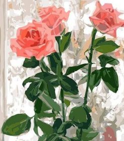 Romantic Pink Roses Paint By Numbers