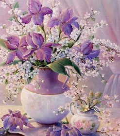Romantic Purple Flowers Paint By Numbers