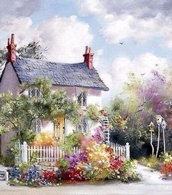 Rural House Landscape Paint By Numbers