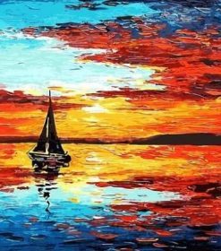 Sailboat on Sunset Paint By Numbers