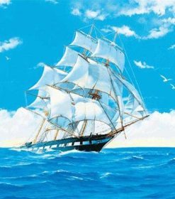 Sailing Ship In Ocean Paint By Numbers