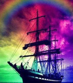Sailing Ship Rainbow Paint By Numbers