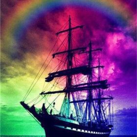 Sailing Ship Rainbow Paint By Numbers