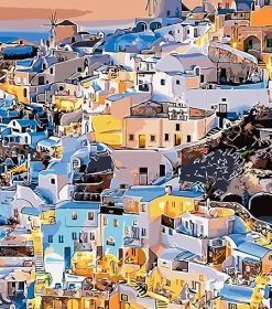 Santorini Lights Paint By Numbers