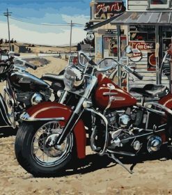 Seaskyer Motorcycle Vintage Paint By Numbers