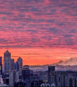 Seattle Washington Sunset Paint By Numbers