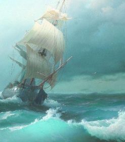 Ship Sailing in Storm Paint By Numbers