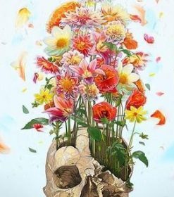 Skull and Flowers Paint By Numbers