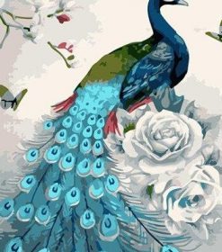 Sky Blue Peacock Paint By Numbers