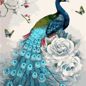 Sky Blue Peacock Paint By Numbers