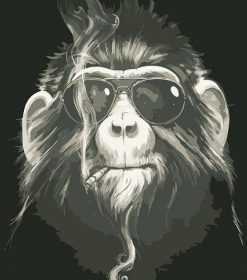 Smoking Chimpanzee Paint By Numbers