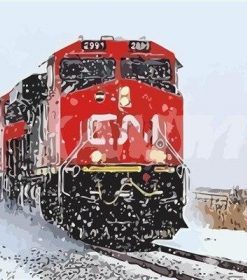 Snow Train Paint By Numbers