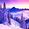 Snowy Mountain Scene Paint By Numbers
