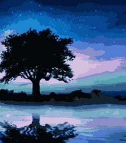 Starry Tree Nightscape Paint By Numbers