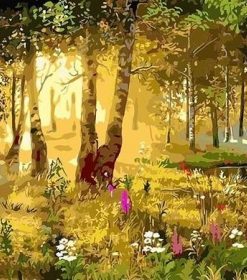 Sunny Forest Scenery Paint By Numbers