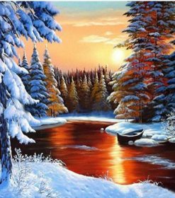 Sunset Snow Paint By Numbers