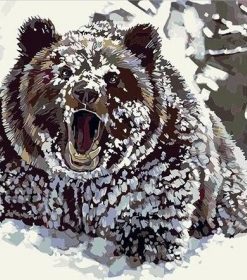 Wild Brown Bear Paint By Numbers