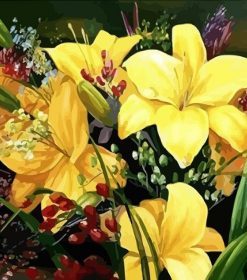 Yellow Lily Vase Paint By Numbers