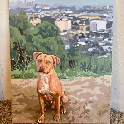 Pitbull dog custom painting