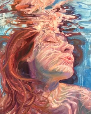 Red Head Woman In The Water paint by numbers