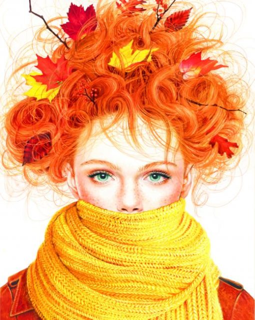 Autumn Girl paint by numbers