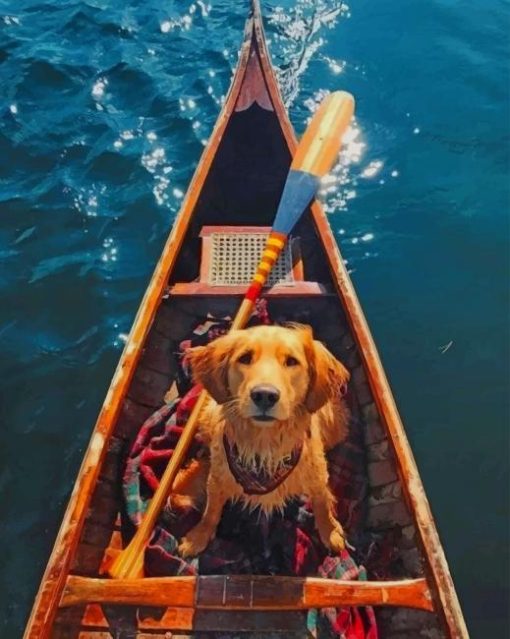 Dog On A Boat paint by numbers