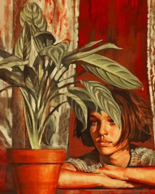 Mathilda And Leon Plant Paint by numbers