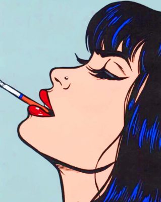 Smoking Girl Pop Art paint by numbers