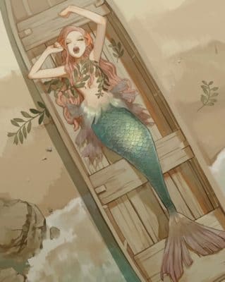 Mermaid On A Boat paint by numbers