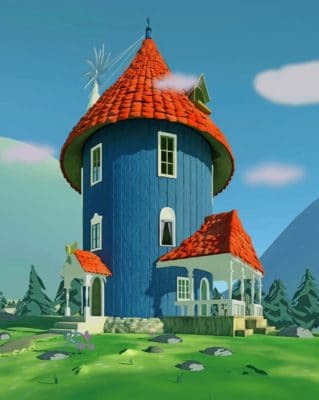 Moomins Cartoon House Paint by numbers