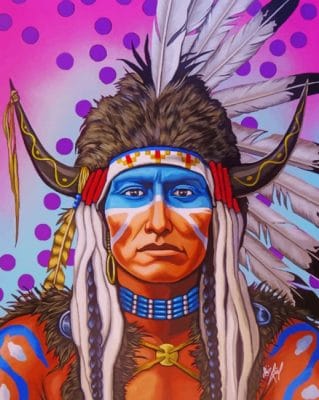 Native American Man paint by numbers