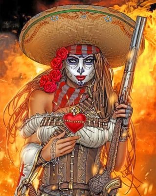 Mexican Sugar Woman paint by numbers