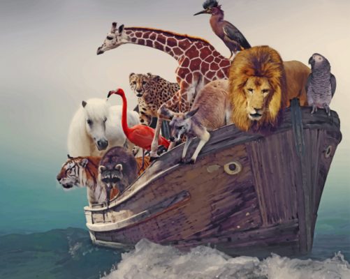 Animals On Boat paint by number