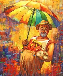 Clown Under Umbrella paint by numbers