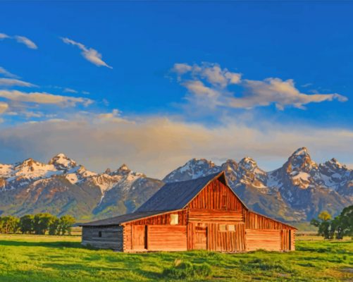 Milton Barn In Jackson Hole Paint by numbers