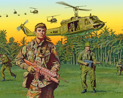 vietnam war art paint by numbers