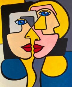 Women Faces Cubist paint by numbers