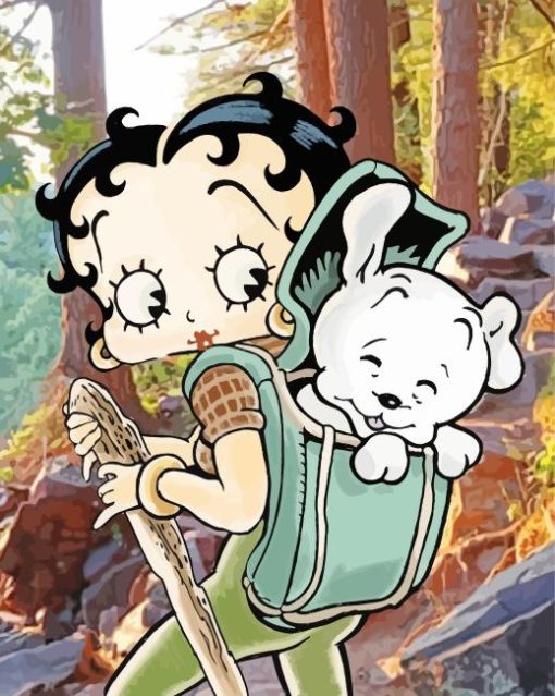 Betty Boop Hiking Painting by numbers