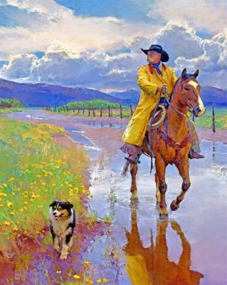 Cowboy And Pet Paint by numbers