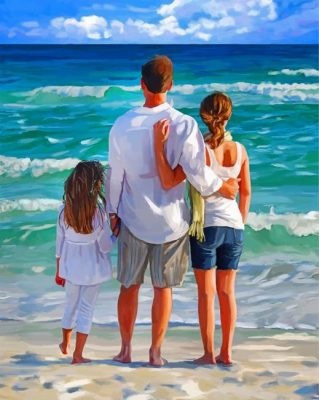 Family In The Beach Paint by numbers