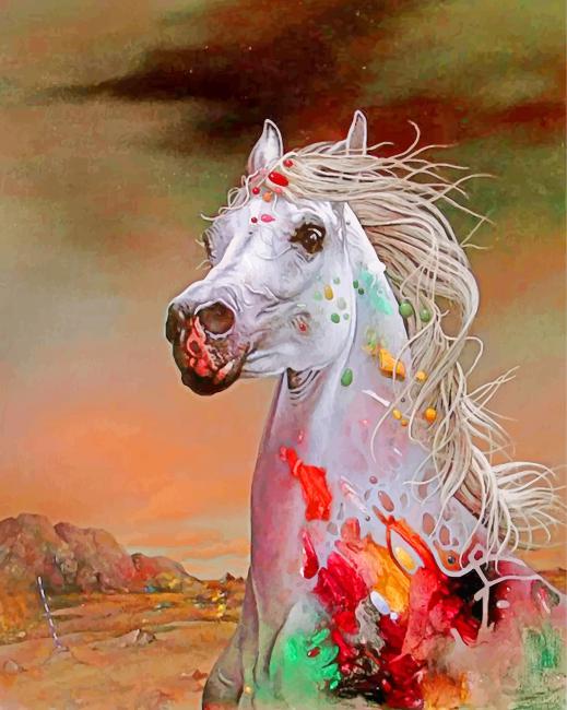 aesthetic-white-horse-paint-by-number