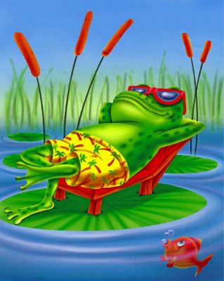 Frog On Lily Pad paint by numbers